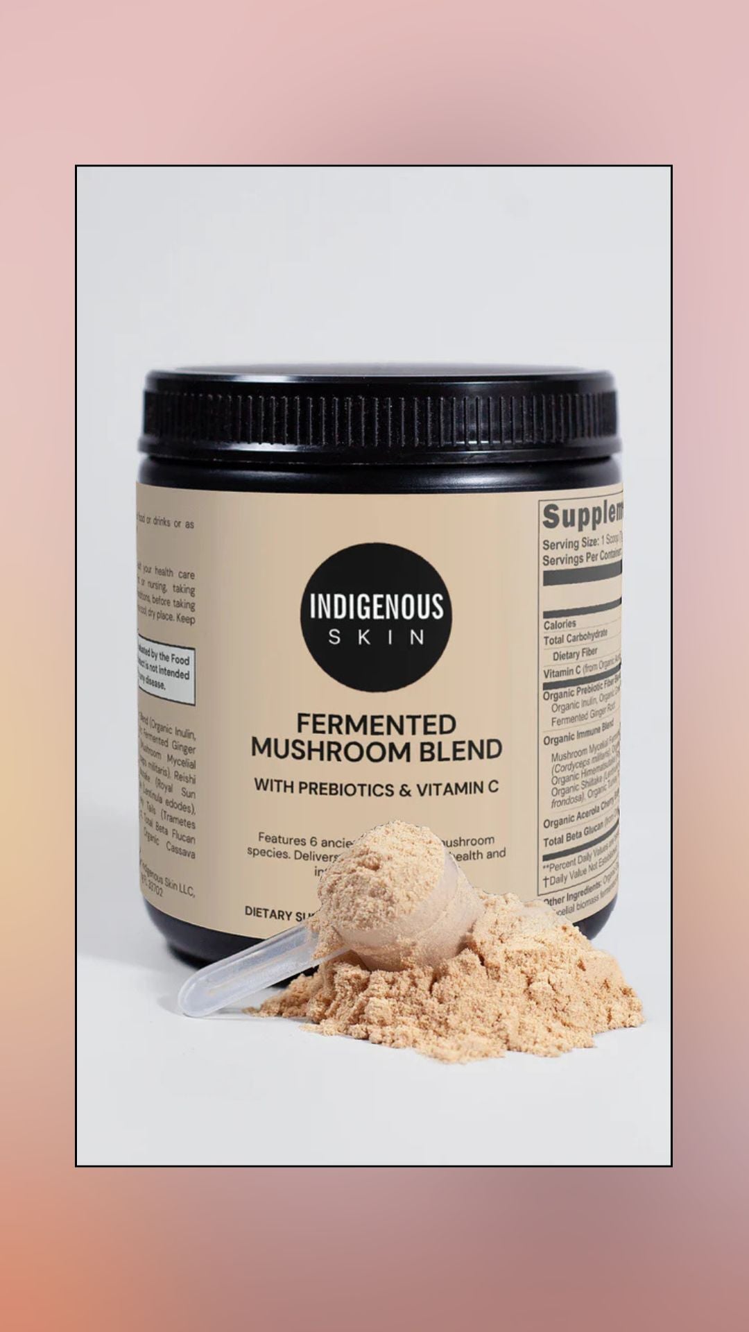 Fermented mushroom prebiotic powder for gut health and immunity.