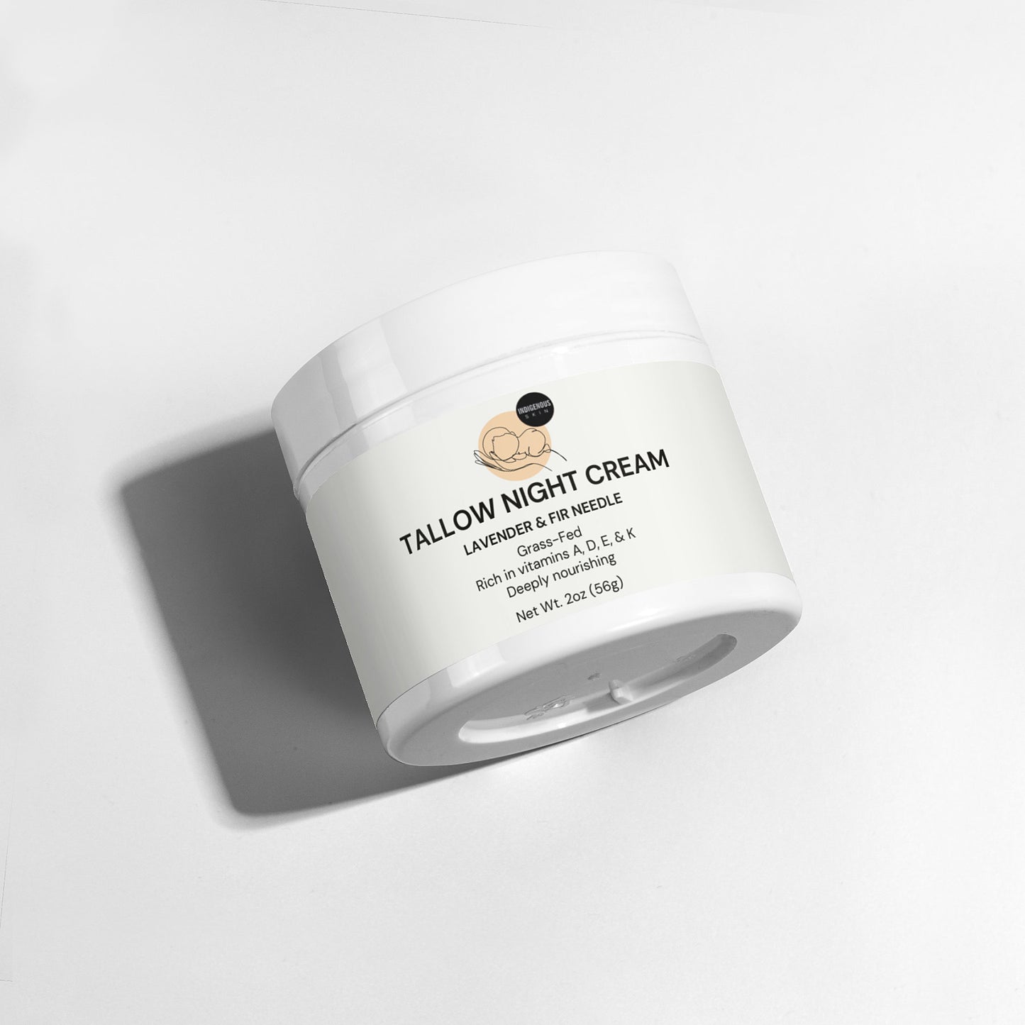 Tallow night cream for deep hydration and overnight skin repair.