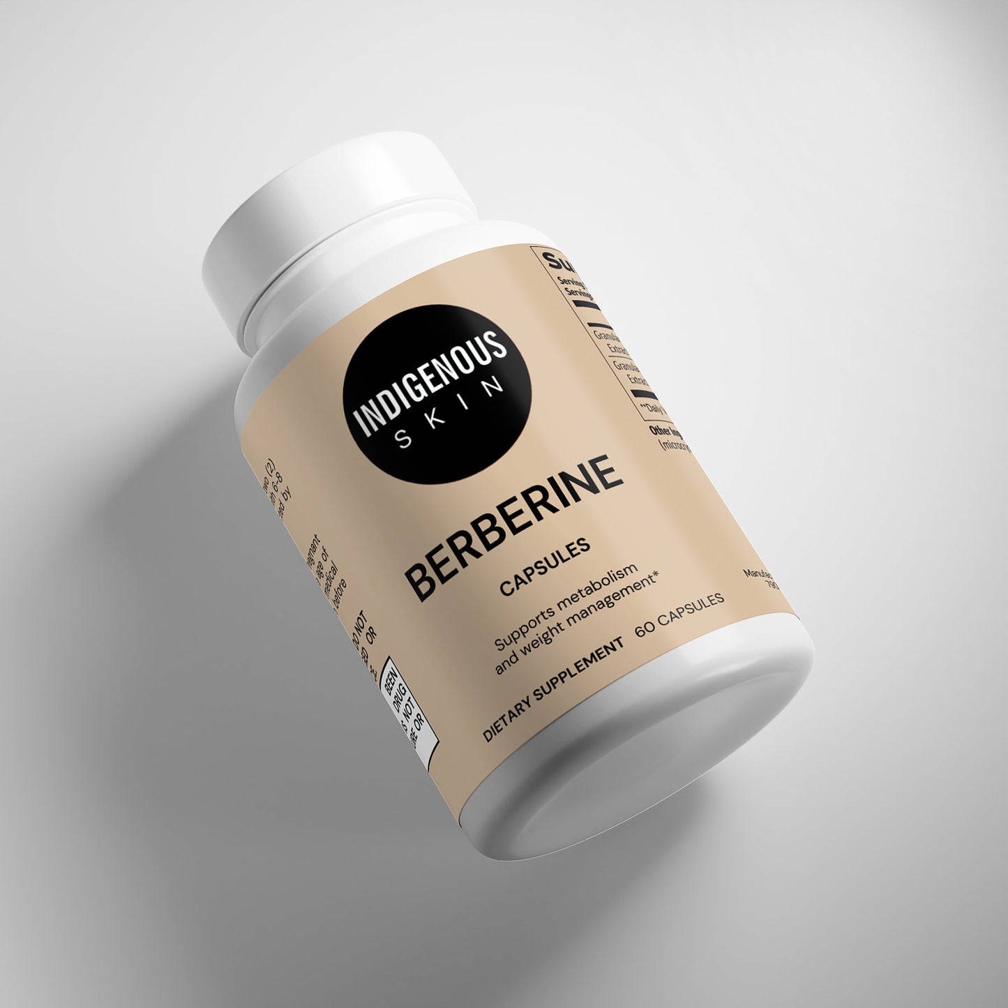 Berberine herbal supplement for blood sugar balance and metabolism support.