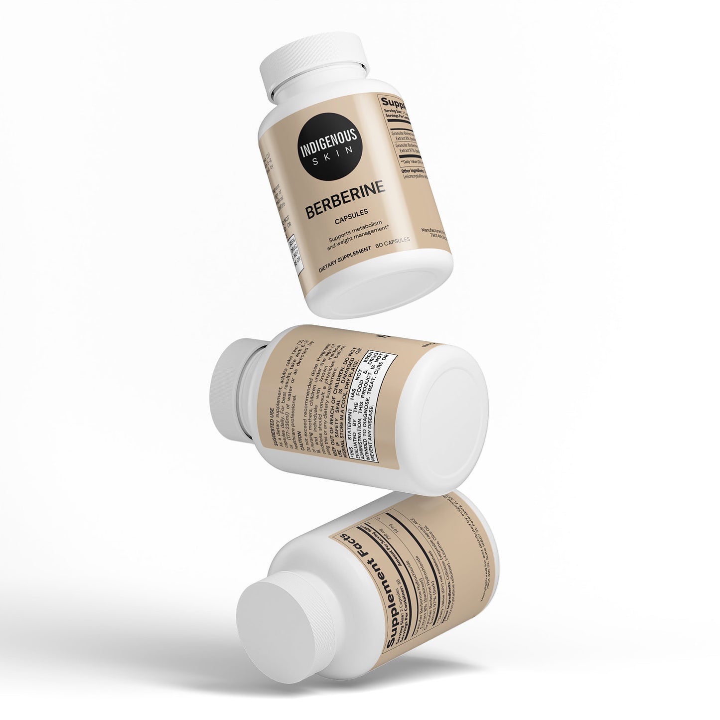 Berberine herbal supplement for blood sugar balance and metabolism support.