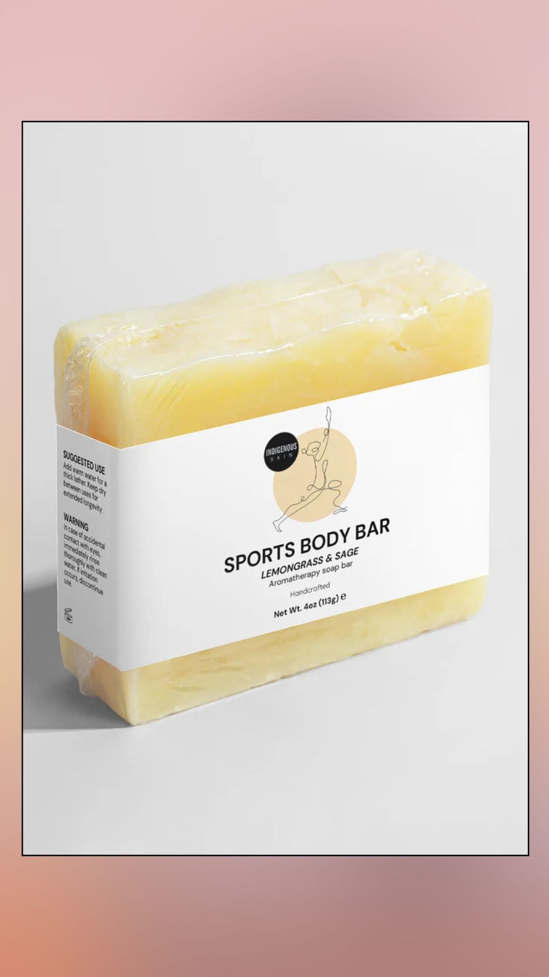 Lemongrass and sage sports body bar soap to refresh and energize skin.