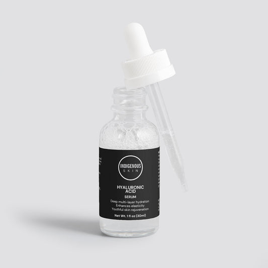 Hyaluronic acid serum for plumping, hydration, and glowing skin.