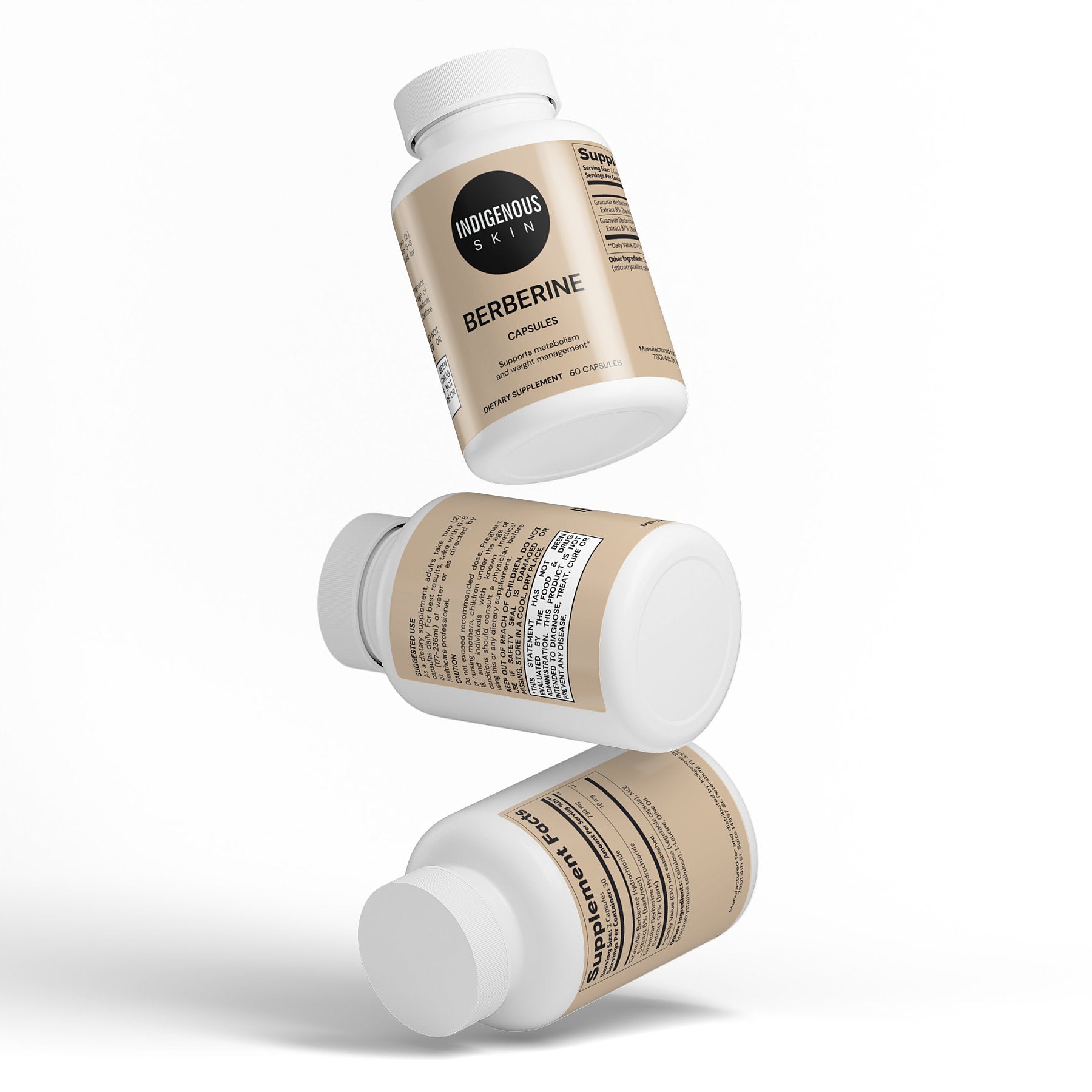 Berberine herbal supplement for blood sugar balance and metabolism support.